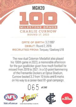 2024 Select AFL Footy Stars - Milestone Games Hobby #MGH20 Charlie Curnow Back